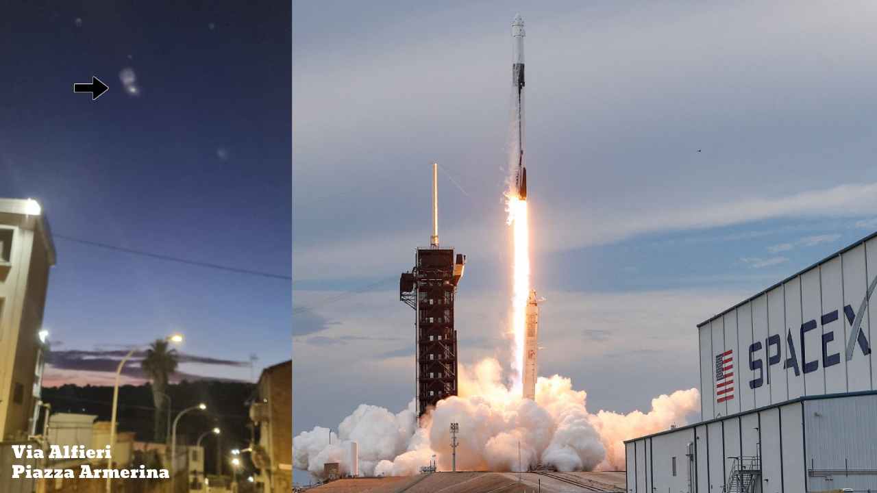 Anche a Piazza Armerina ieri sera avvistati oggetti volanti non identificati, ma era un lancio di SpaceX