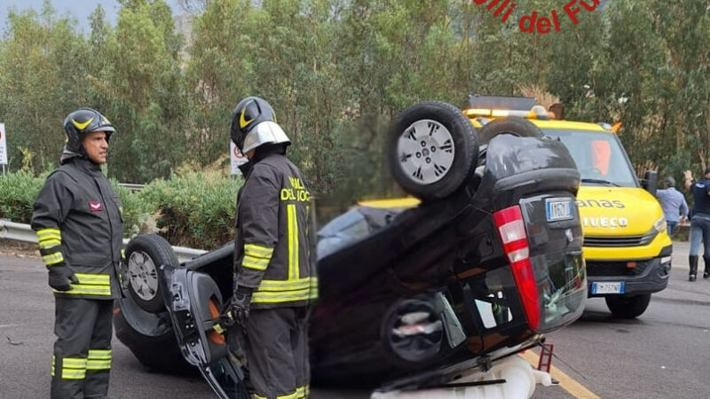 Incidente stradale sulla A19: auto si ribalta, tre feriti trasportati all’ospedale