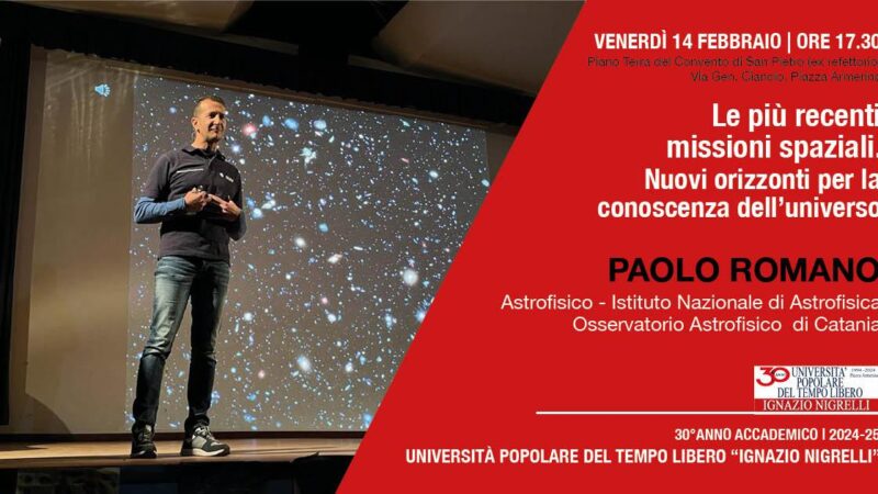 Paolo Romano ospite a Piazza Armerina per un incontro sulle esplorazioni cosmiche.